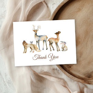 Animals Woodland Baby Shower Thank You Card