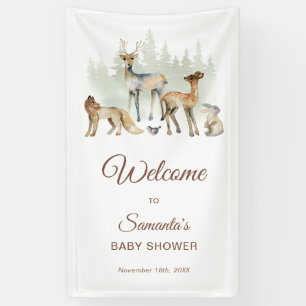 Animals Woodland Baby Shower Welcome Banner