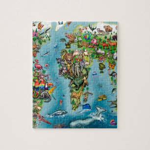 Animals World Map Jigsaw Puzzle