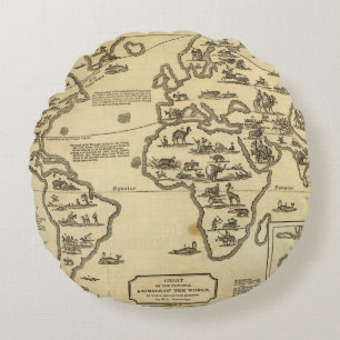 Animals World Round Pillow