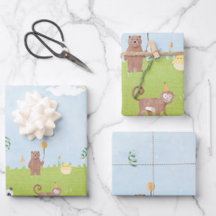animals wrapping paper sheet