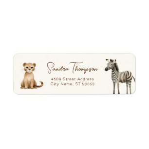 Animals Zebra Lion Safari Return Address
