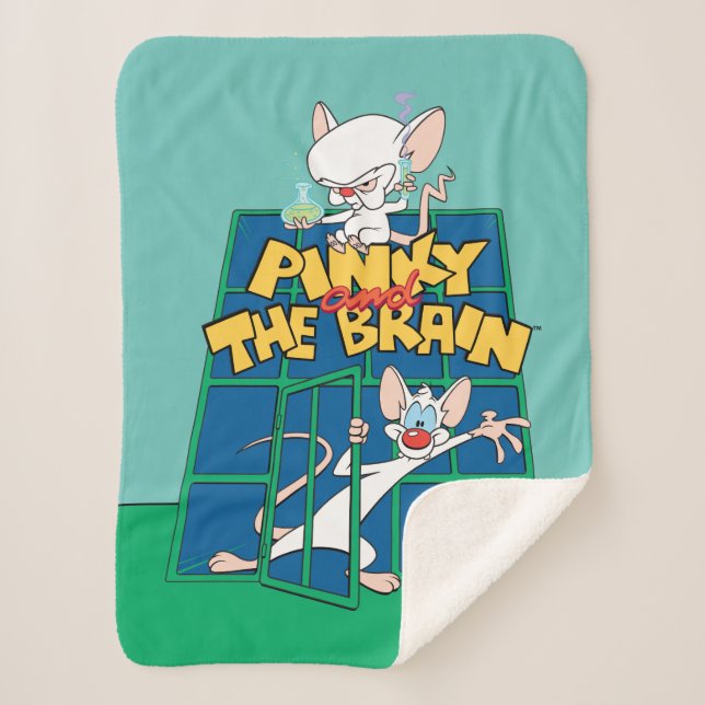 Animaniacs | Pinky and The Brain Cage Graphic Sherpa Blanket (Front)