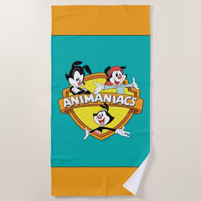 Animaniacs | Warner Brothers & Sister WB Shield Beach Towel (Front)