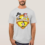 Animaniacs | Warner Brothers & Sister WB Shield T-Shirt<br><div class="desc">Check out Yakko,  Wakko,  and Dot coming out of the Warner Bros. Shield!</div>