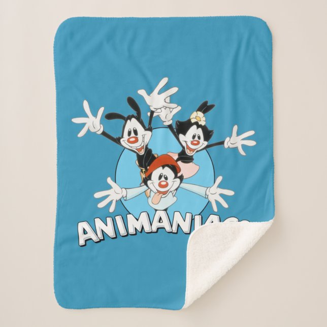 Animaniacs | Warner Siblings Arms Wide Graphic Sherpa Blanket (Front)