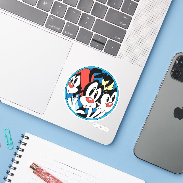 Animaniacs | Warner Siblings Circle Graphic (Laptop w/ iPhone)