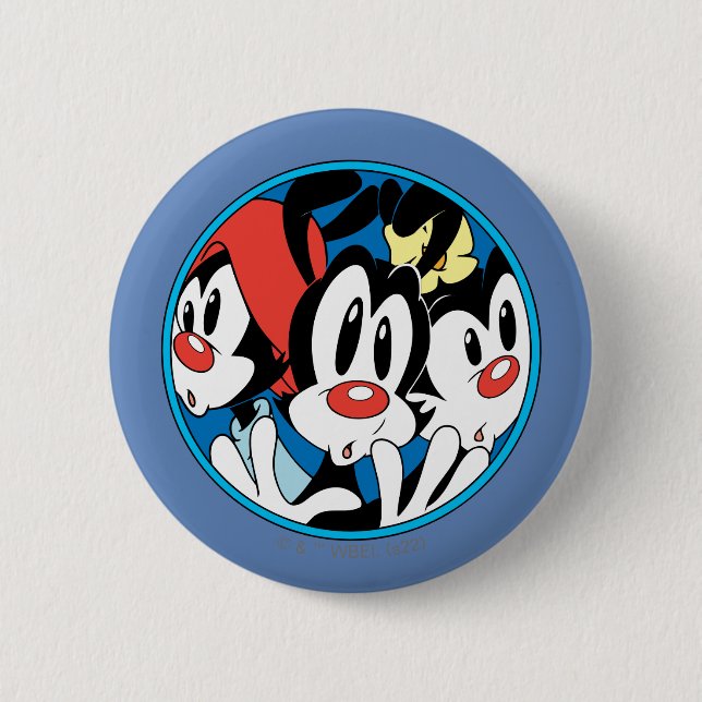 Animaniacs | Warner Siblings Circle Graphic 2 Inch Round Button (Front)
