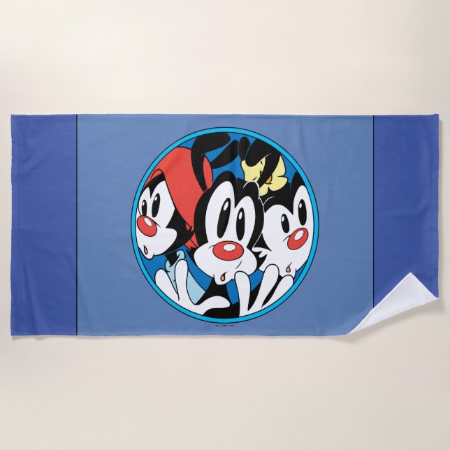 Animaniacs | Warner Siblings Circle Graphic Beach Towel (Front)