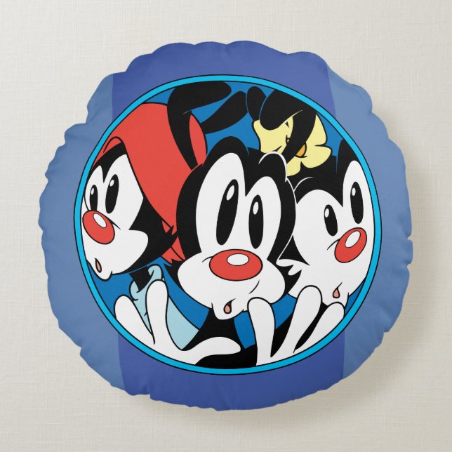 Animaniacs | Warner Siblings Circle Graphic Round Pillow (Front)