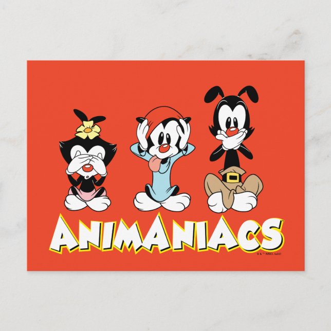 Animaniacs | Warner Siblings "No Evil" Graphic Postcard (Front)