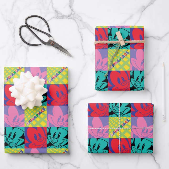 Animaniacs | Warner Siblings Pop Art Graphic Wrapping Paper Sheet (Front)