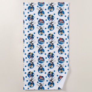Animaniacs Yakko, Wakko, & Dot Circle Pattern Beach Towel
