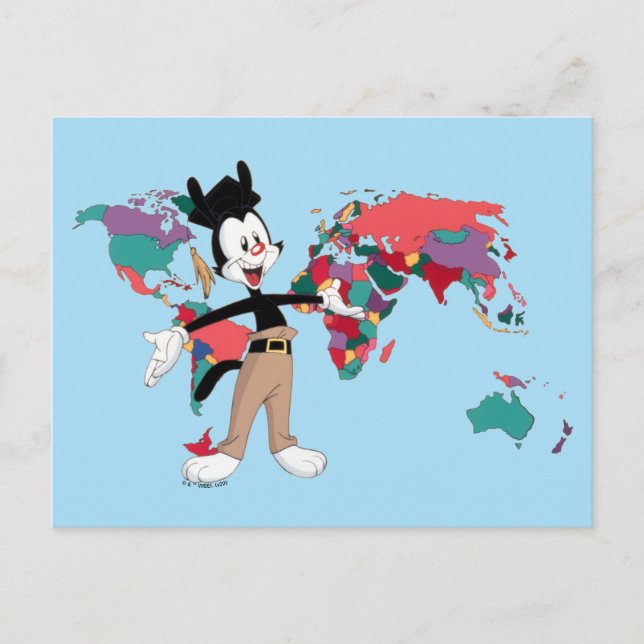 Animaniacs | Yakko's World Map Graphic Postcard (Front)