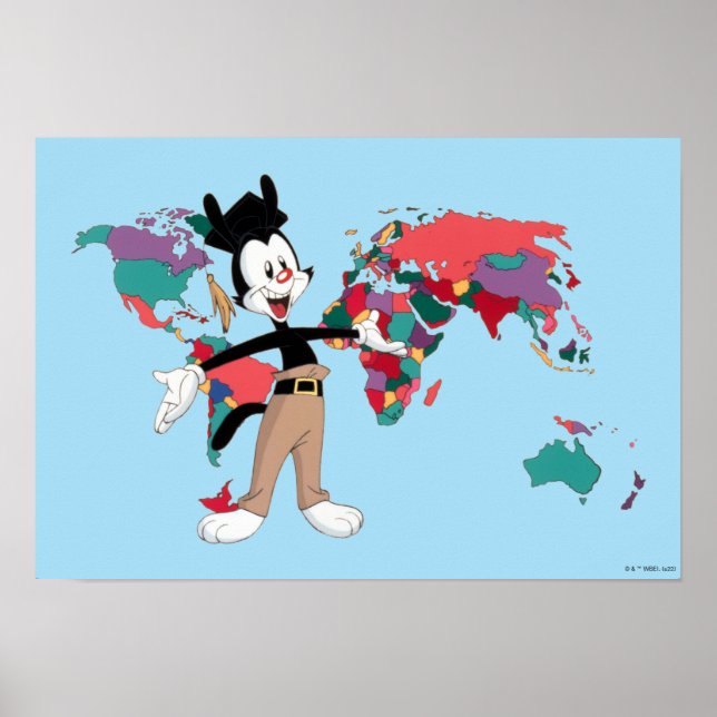Animaniacs | Yakko's World Map Graphic Poster (Front)