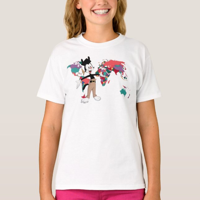Animaniacs | Yakko's World Map Graphic T-Shirt (Front)
