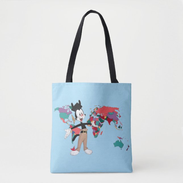 Animaniacs | Yakko's World Map Graphic Tote Bag (Front)