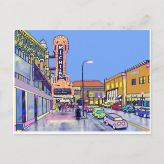 ANIMATED ANN ARBOR NIGHT POSTCARD