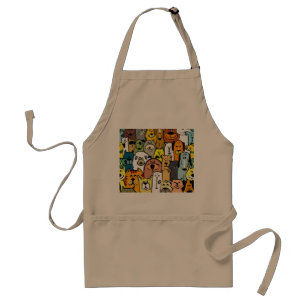 Animated Dogs and Cats illustrations Standard Apron