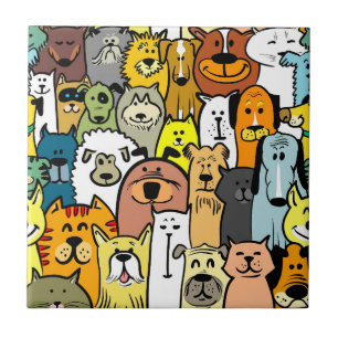 Animated Dogs and Cats illustrations Tile