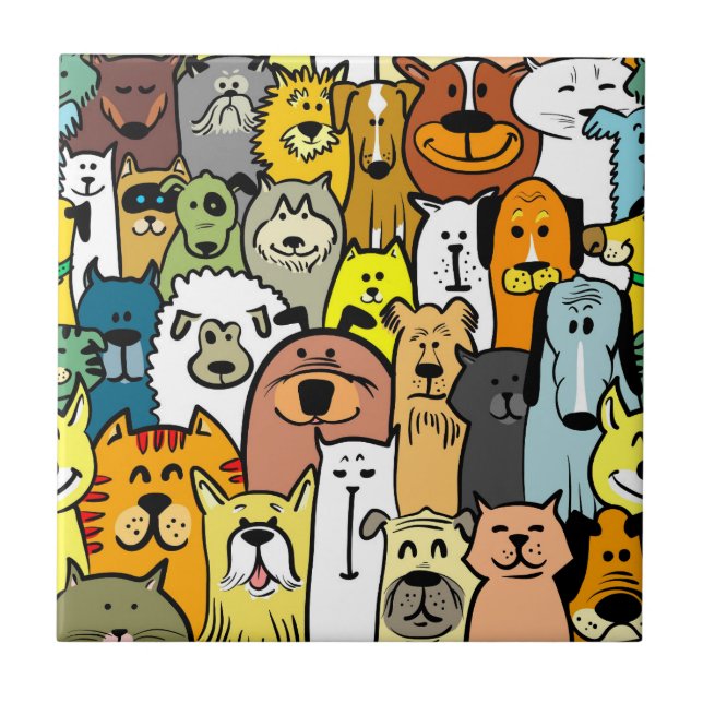 Animated Dogs and Cats illustrations Tile (Front)