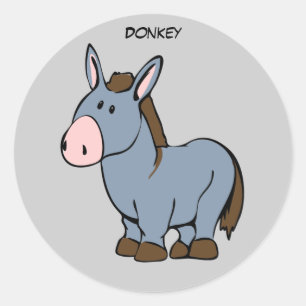 Animated Donkey Classic Round Sticker