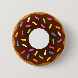 Animated Doughnut  Design 2 Inch Round Button