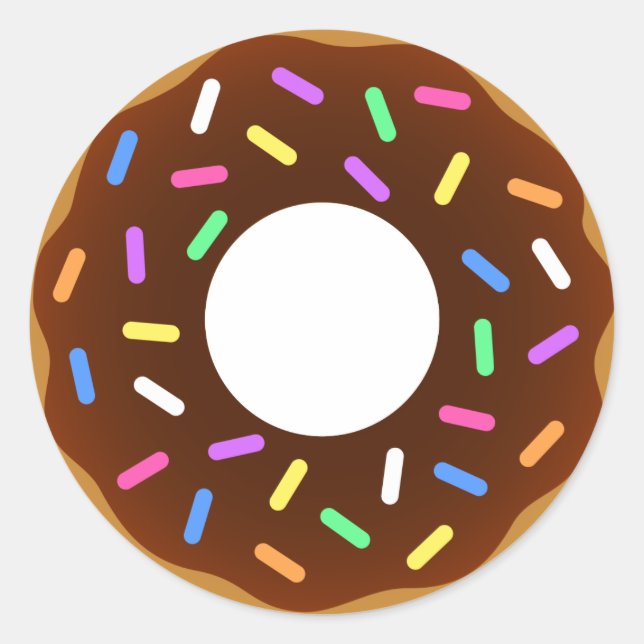 Animated Doughnut Design Classic Round Sticker (Front)