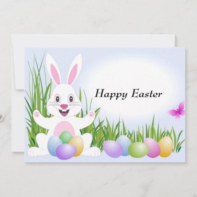 Animated Easter Bunny Custom Invitation (Front)