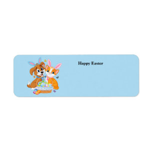 Animated Easter dog and cat background