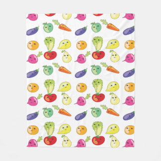 animated fruits and vegetables fleece blanket