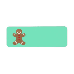 Animated Gingerbread Man return address label