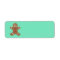 Animated Gingerbread Man return address label