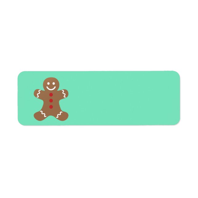 Animated Gingerbread Man return address label (Front)