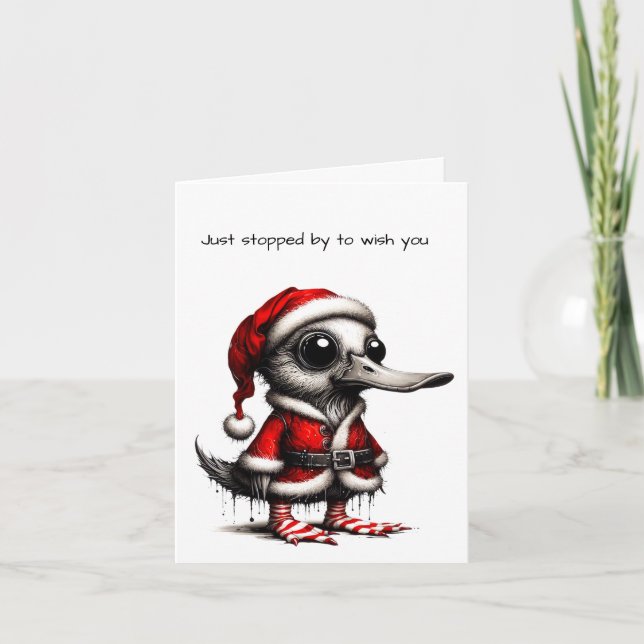 Animated Gothic Duck Christmas Card (Front)