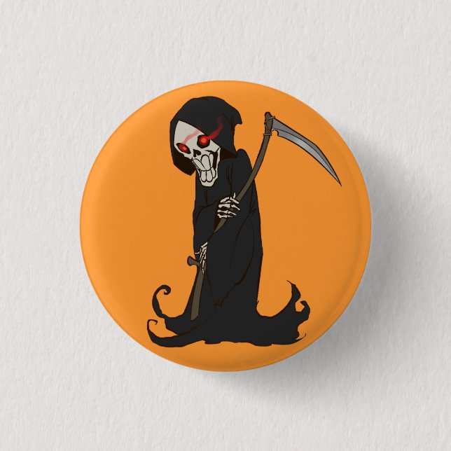 Animated Grim Reaper 1 Inch Round Button (Front)