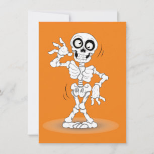 Animated Halloween Skeleton Card