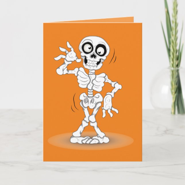 Animated Halloween Skeleton Card (Front)