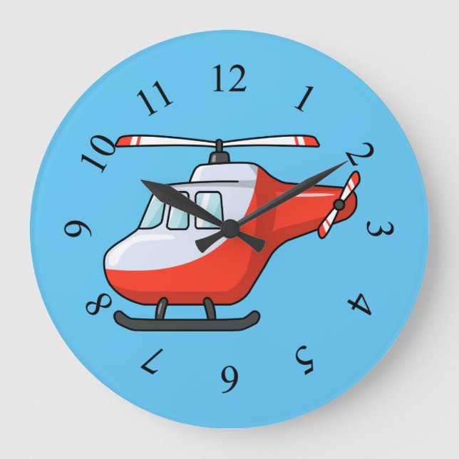 Animated helicopter background large clock (Front)