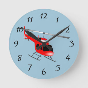 Animated Helicopter Round Clock