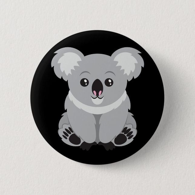 Animated Koala Bear 2 Inch Round Button (Front)