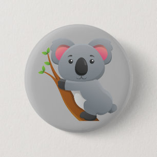 Animated Koala Bear 2 Inch Round Button