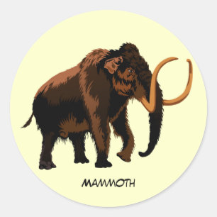 Animated Mammoth Classic Round Sticker