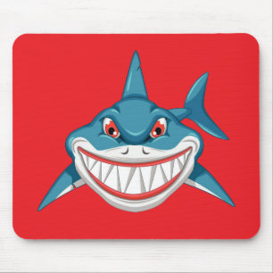 Animated Mean Shark Mouse Pad