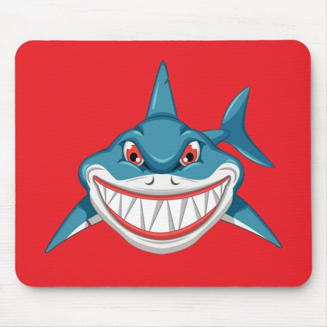 Animated Mean Shark Mouse Pad (Front)