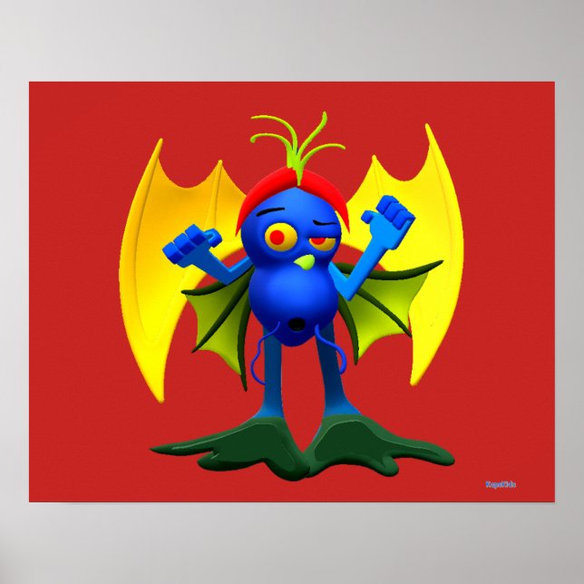 Animated Monster Character with Wings Poster (Front)