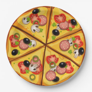 Animated Pizza pie background Paper Plate