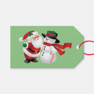 Animated Santa Claus and Snowman Gift Tags