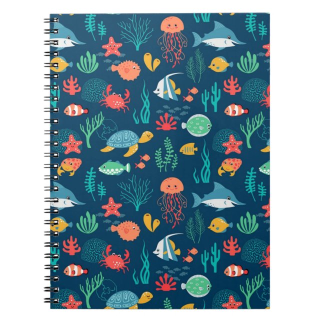 Animated sea life design notebook (Front)
