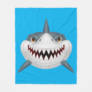 Animated Shark Background Fleece Blanket